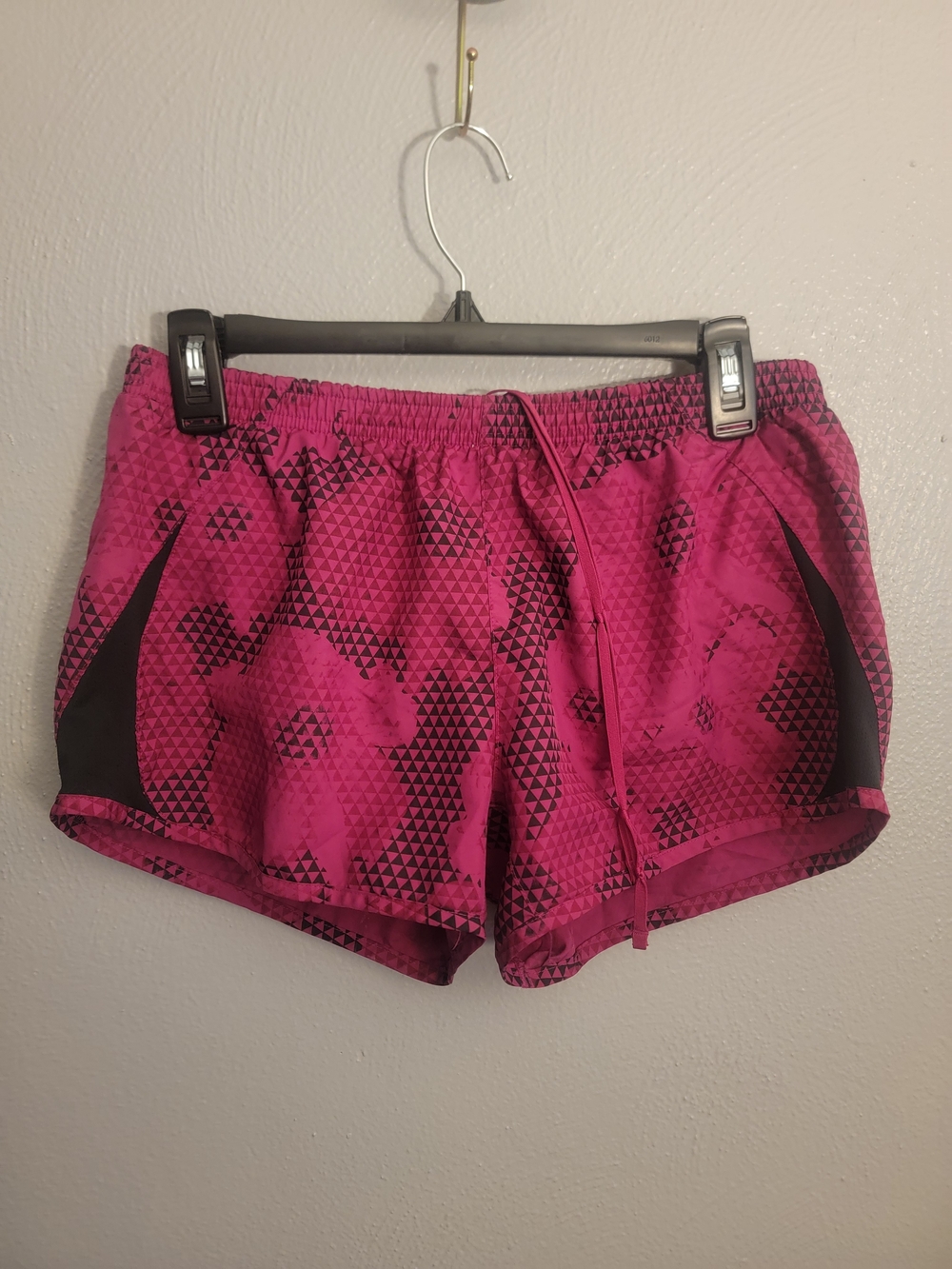 Nike Women's Hot Pink Athletic Shorts with Black Panels